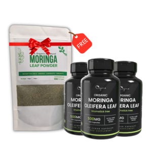 Moringa Powder Capsules Pack of 3 (Free Moringa Powder Pouch)